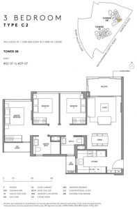 Martin Modern Condo Floor Plan Layout 3 Bedroom Type C2